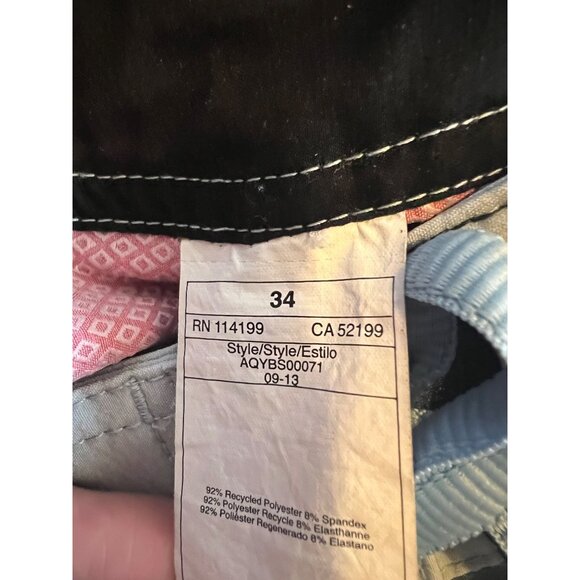 Quicksilver Swim Board Shorts Mens 34 Red White Blue Tie Waist - Picture 9 of 12